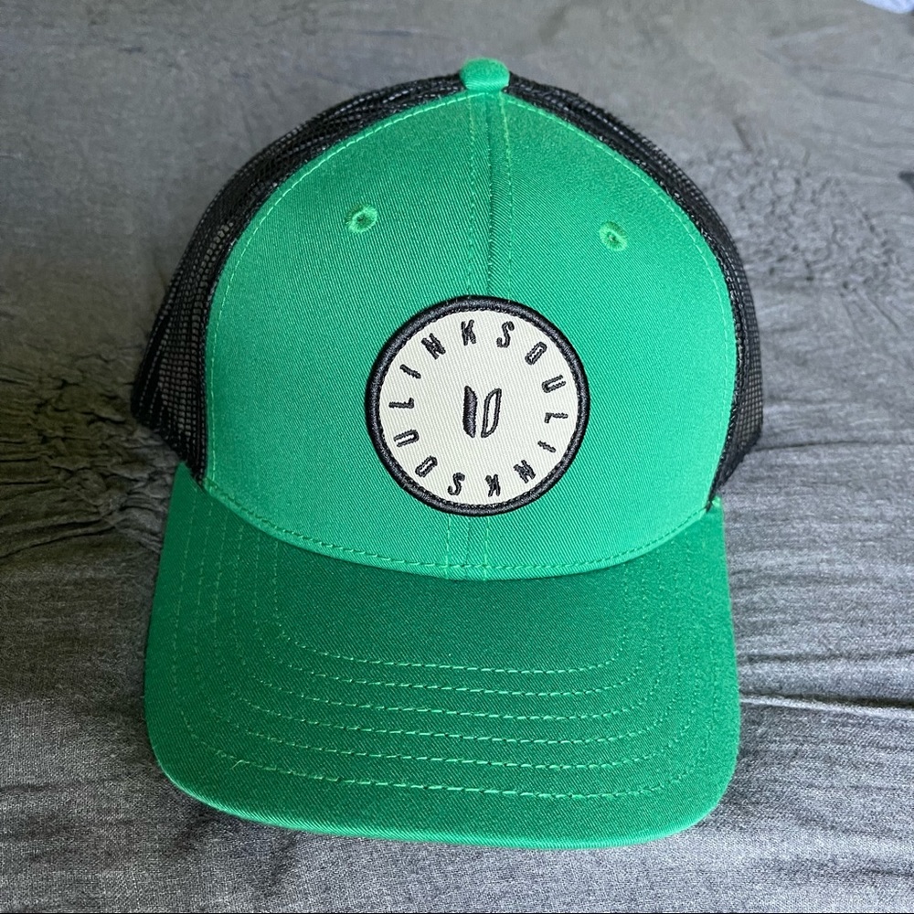 *NWT* LINKSOUL Black/Green Trucker Hat